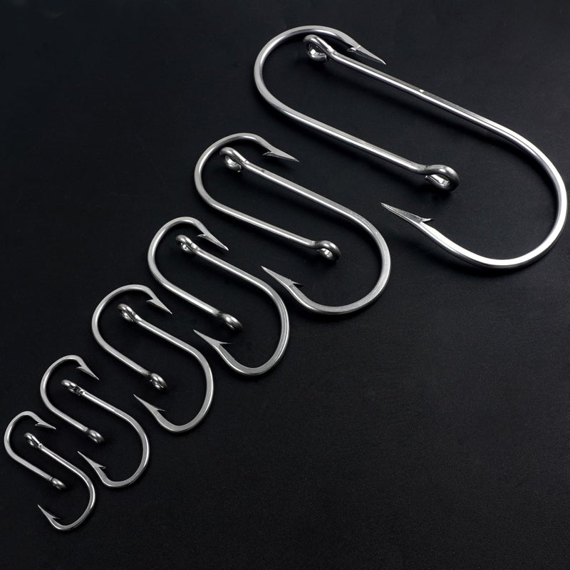 OROOTL Fishing Hooks Saltwater Giant Shark and Alligator Hooks Large J Hooks Stainless Steel Fishing Hook Extra Strong Big Game Fishing Hooks for Catfish Shark Tuna Saltwater Freshwater - Image 5